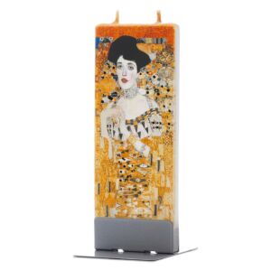 Klimt - Adele Flatyz kézimunkával készült gyertya ajándék csomag fém tartótalppal