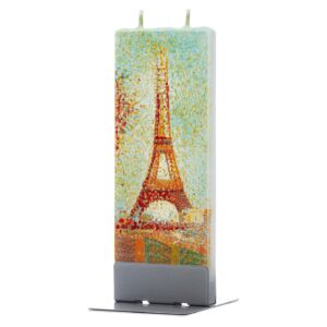 Georges Seurat The Eiffel Tower Flatyz kézimunkával készült gyertya ajándék csomag fém tartótalppal
