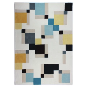 Abstract Blocks kék-okker szőnyeg