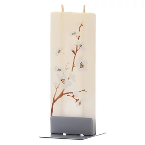 Cherry flower white Flatyz kézimunkával készült gyertya ajándék csomag fém tartótalppal
