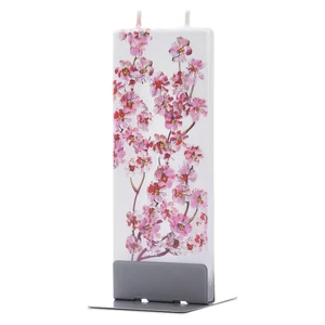 Cherry blossom (Sakura) Flatyz kézimunkával készült gyertya ajándék csomag fém tartótalppal