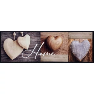 KD Entry konyhai- és előszobai szőnyeg Home Love Wood barna 50x150cm