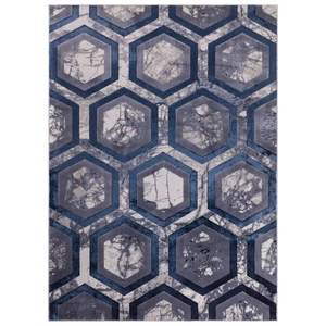 Aurora Hexagon metallic AU19 kék szőnyeg