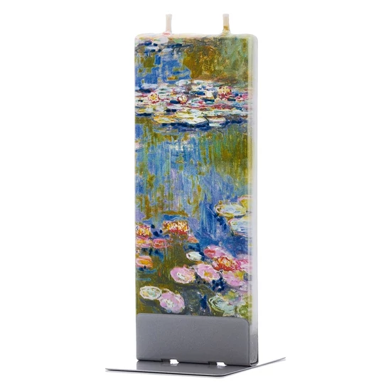 Claude Monet Water Lilies Flatyz kézimunkával készült gyertya ajándék csomag fém tartótalppal