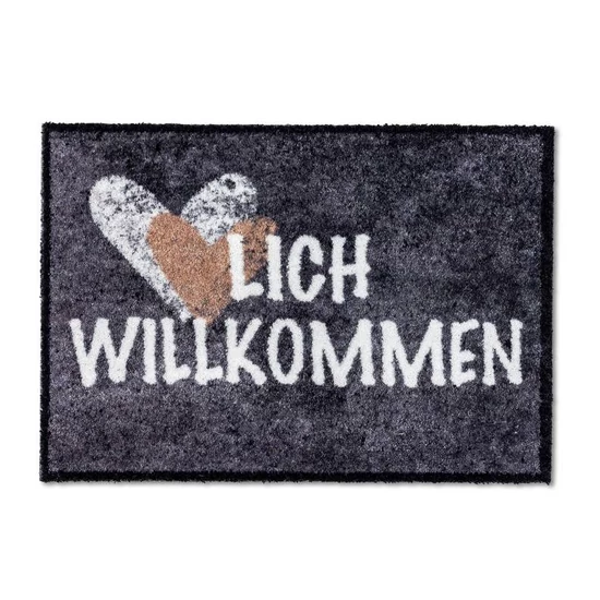 Pure und Soft 50x70cm D.009 C.040 Herz Willk grau