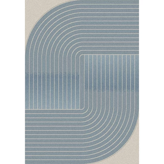 Ombre kék-szürke elliptikus 160x230 cm szőnyeg
