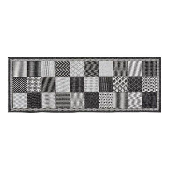 Arizona kockás antracit konyhai futószőnyeg 50x150 cm