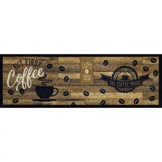 KD Creation konyhai szőnyeg Coffee  to go barna  50x150cm