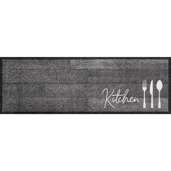 KD Creation konyhai szőnyeg Kitchen Cutlery Wood szürke 50x150 cm