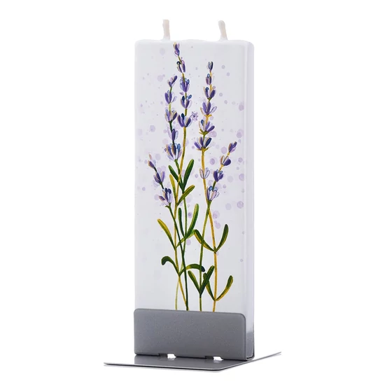 Lavender Sprigs Flatyz kézimunkával készült gyertya ajándék csomag fém tartótalppal