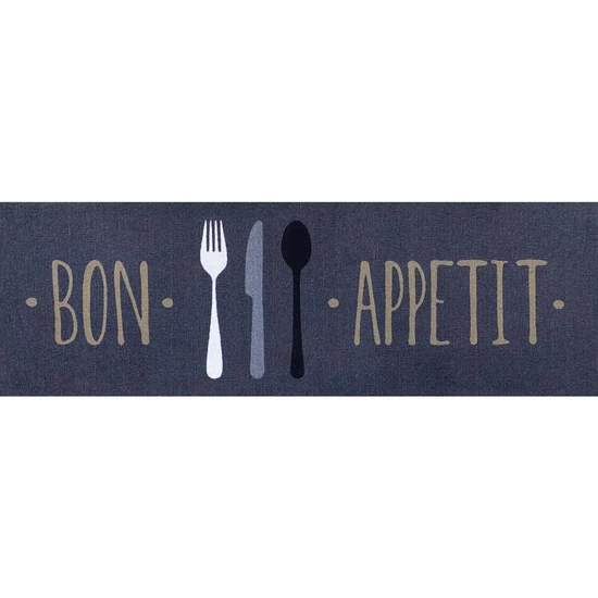 KD Entry konyhai szőnyeg Bon Appetit szürke 50x150 cm