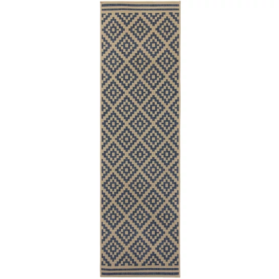Moretti kék-bézs szőnyeg 066x230cm futó