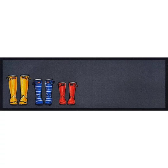 KD Style konyhai- és előszobai szőnyeg Family Boots spec antracit 50x150cm